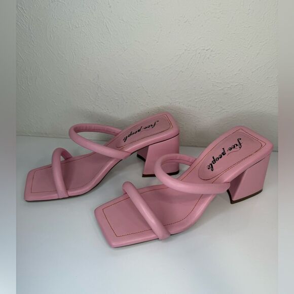 Free People Parker Double Strap Heels Perfect Pink Size 36.5 / US 6 - Picture 4 of 7